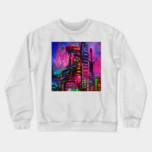 Futuristic Cyberpunk City Concept Crewneck Sweatshirt